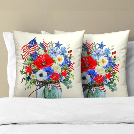 July 4th Throw Pillow Cover 18x18inch Set of 2 {3}