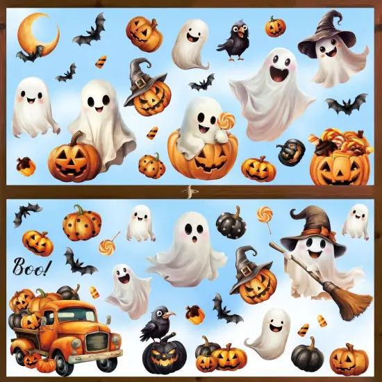 8 Sheet Halloween Window Clings Decals,Halloween Window Cling Sticker {2}
