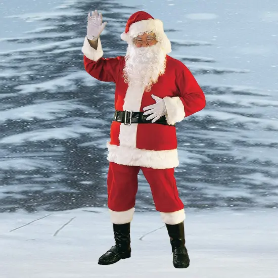 Plus Size Flannel Santa Suit Adult Costume Six Piece Set for Holiday Cheer {3}