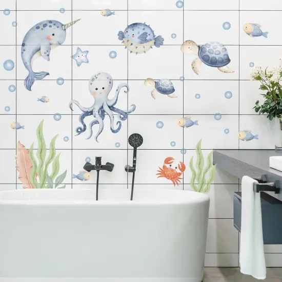 Under The Sea Whales Wall Decal Stickers - Whales Wall Decal Stickers {4}