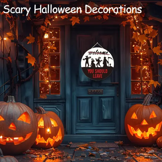 Halloween Decorations Welcome Door Sign 3D {2}