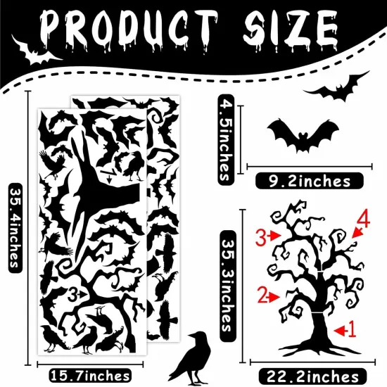 Giant Halloween Window Decals - Black Tree {3}