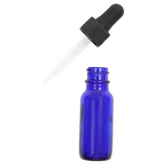 48 Count 1 oz Blue Glass Dropper Bottles and 6 Funnels (30 ml, 54 Pieces) {6}