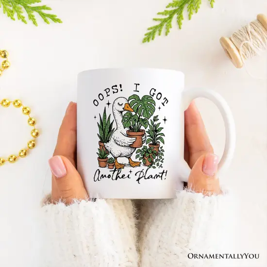 Oops I Got Another Plant Goose Mug, Sarcastic Gardening Humor Gift {1}