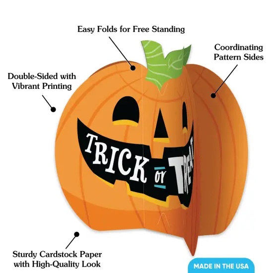 Big Dot of Happiness 3D Jack-O'-Lantern Halloween Centerpiece Table Decorations, Freestanding Halloween Decor, Pumpkin Party Centerpieces - 8 Count {4}