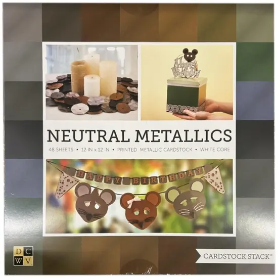DCWV Single-Sided Cardstock Stack 12"X12" 48/Pkg-Metallic, 12 Colors/4 Each {2}