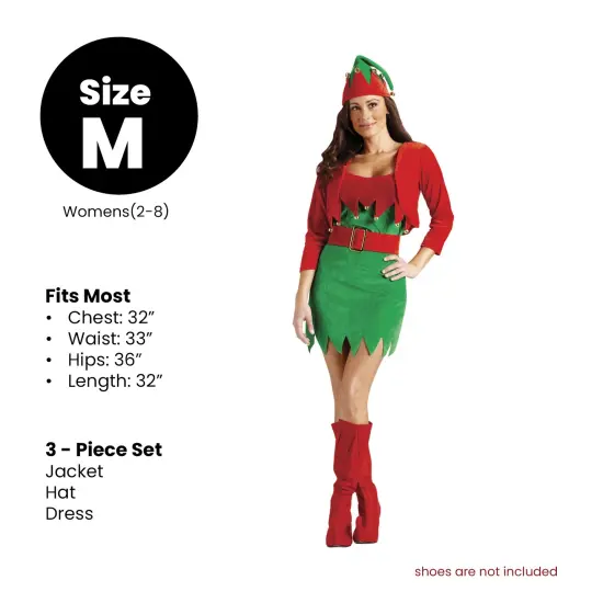 Fun World Red and Green Elfalicious Elf Women Adult Christmas Costume - Medium {5}