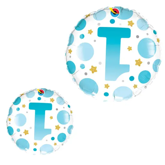 Age 1 Blue Dots 18 Inch Foil Mylar Balloon {3}