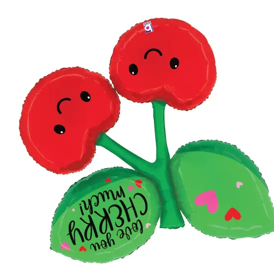 Betallic&reg; 37 Inch Love You Cherry Much Cherries Foil Mylar Balloon {1}