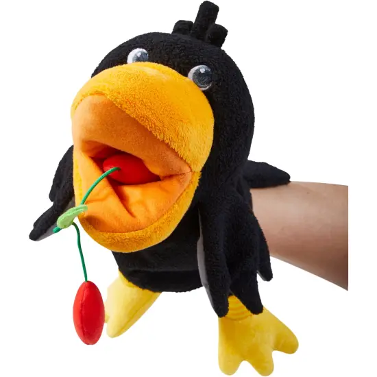 HABA Theo the Raven Hand Puppet - Interactive Puppet Show Toy with Cherries, Pretend Play Set and Toddler Toys for 18 Months and Up Multicolor {3}