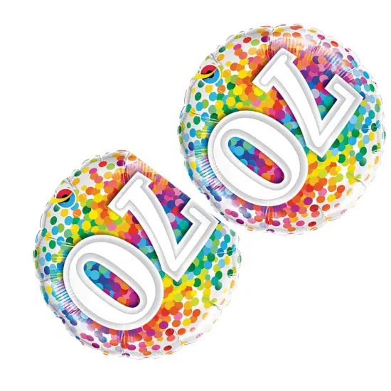 70 Rainbow Confetti 18" Foil Mylar Balloon {3}