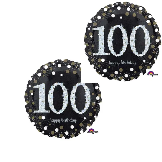 Sparkling Birthday 100 18" Foil Mylar Balloon {1}