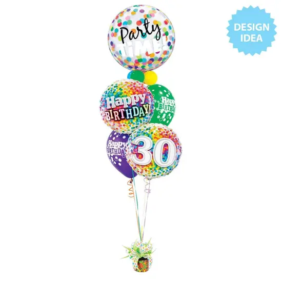 60 Rainbow Confetti 18" Foil Mylar Balloon {3}