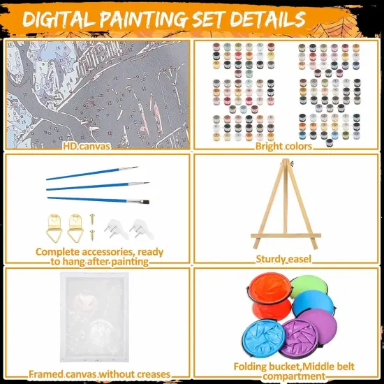 6 Sets Halloween Paint by Numbers Kit for Adults(Halloween) {5}