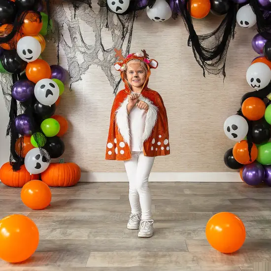 Cape Deer Hooded Toddler Halloween Costume Cape with Ears Antlers {2}