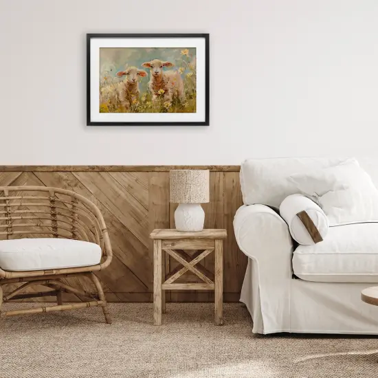 Stupell Industries Spring Lambs in Meadow Framed Print Under Glass, design by LSR Design Studio {2}