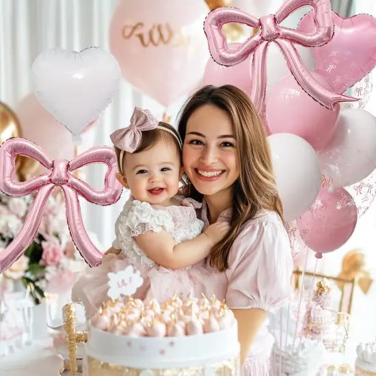 Pink Bow Balloon Party Decor (Pink) {3}