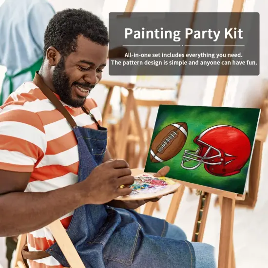 Pre Drawn Canvas Painting Kit - 8x10 (Rugby Football) {3}