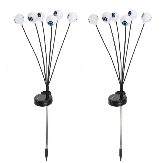 Solar Scary Eyeballs Lights Outdoor Halloween Decoration Swaying Light Halloween Path Lights Ornaments with Total 12LED IP65 Waterproof for Yard Garden Patio Party Decor {11}