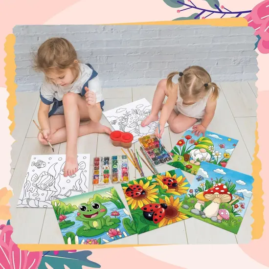 8 Packs Pre Drawn Canvas - 8" X 8" (Spring) {5}