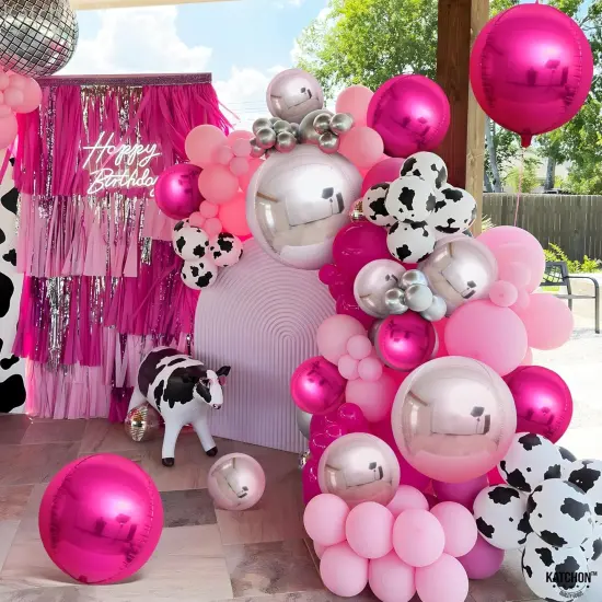 Hot Pink and Silver Balloons - 22 Inch(Hot Pink, Silver) {6}