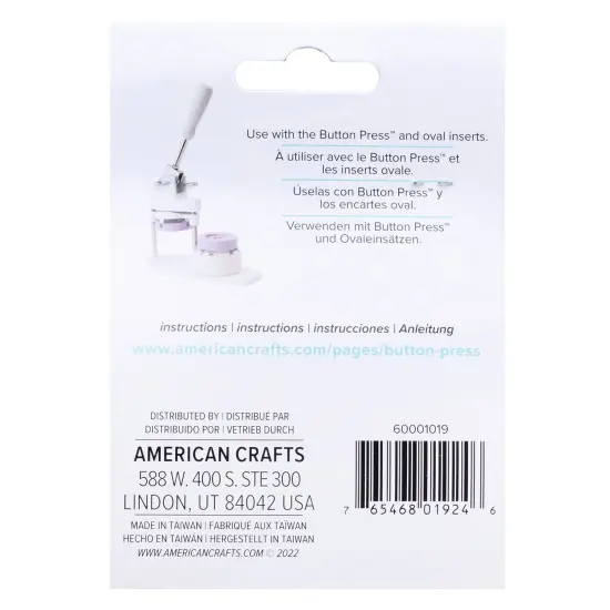 We R Button Press Refill Pack 30/Pkg-Small Oval Button Pin Back, Makes 10 Pin {4}