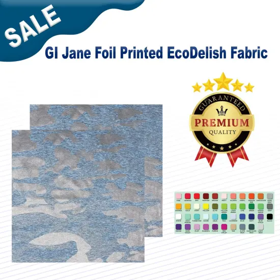 GI Jane Foil Printed EcoDelish Fabric Dusty Lilac/Iridesce {2}