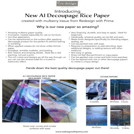 Redesign A1 Decoupage Rice Paper (Mulberry Tissue Paper) - Family Moment 23.4"X33.1" {4}
