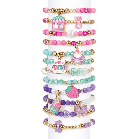 Make It Real: Macaron Bracelet Maker - 395pc, DIY Jewelry Craft Kit, Design & Make 12 Dazzling Bracelets, Dessert-Themed Beads & Charms, Girls-Kids 8+ {5}