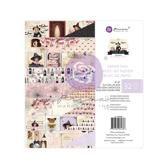 Magic Spell Collection Paper Pad - 8x8 - 32 sheets - 8 double-sided designs x 4 sheets each paper pad  {1}