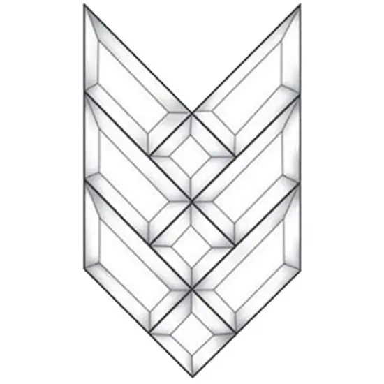 5" x 11" Exquisite Clear Glass Prairie Bevel Cluster EC110 {1}