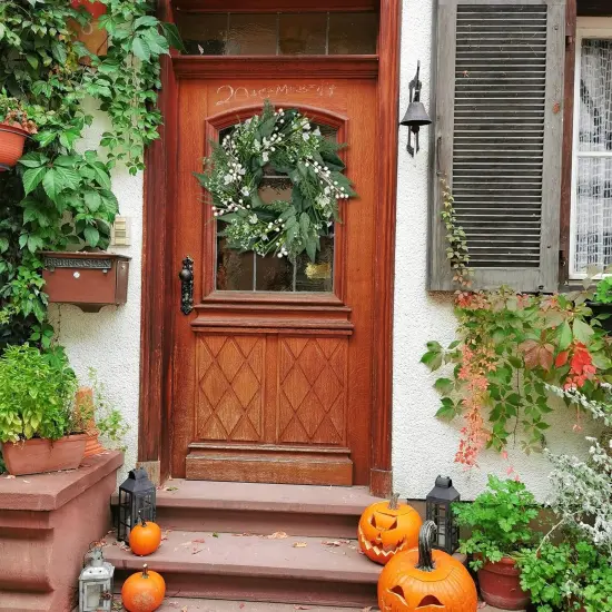 20" Spring Wreath with White Berries & Flowers &ndash; Elegant Greenery for Front Door, Home & Wedding D&eacute;cor {2}