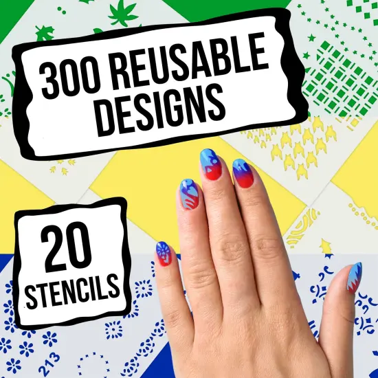 Airbrush Nail Stencils - Nail Art Stencils Series #11: 260 Unique Designs from 20 Individual Templates {4}