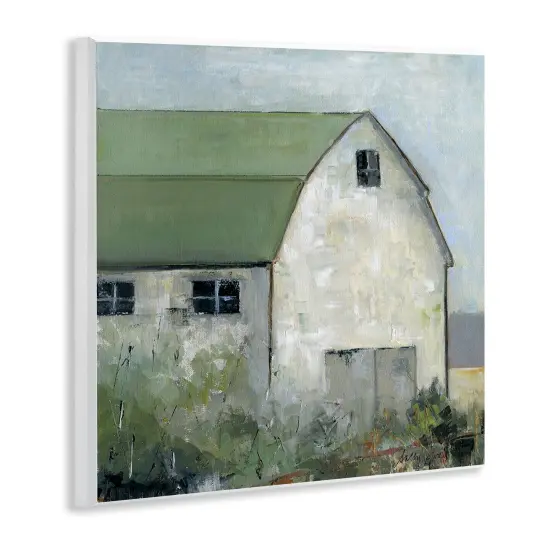 Stupell Industries Barn View with Green Roof Wall Plaque Design by Sally Swatland {3}