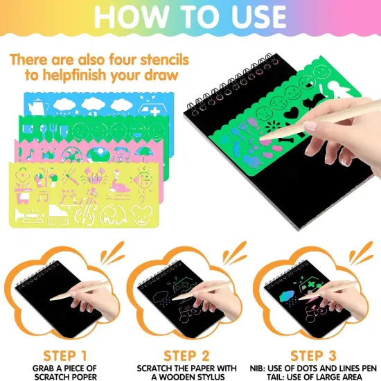 24 Pack Scratch Arts and Crafts Notebooks {3}