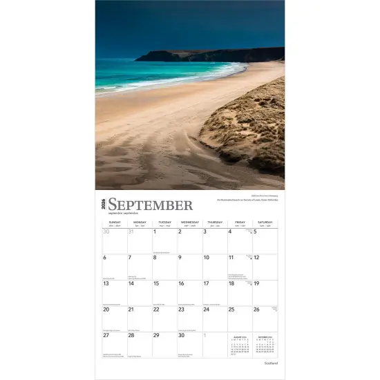 Scotland | 2026 12 x 24 Inch (Hanging) Monthly Square Wall Calendar | Plastic-Free {4}