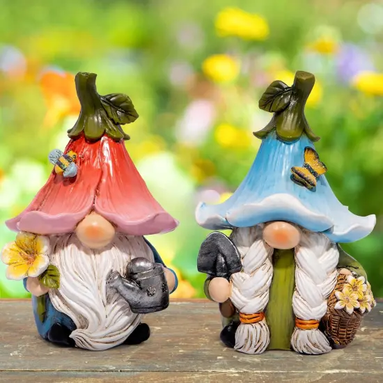 Garden Gnome Decorations Handcrafted Outdoor Ornaments Spring Gnome Figurines Flower Gnome Statues Perfect for Garden, Patio, and Balcony D&eacute;cor {2}