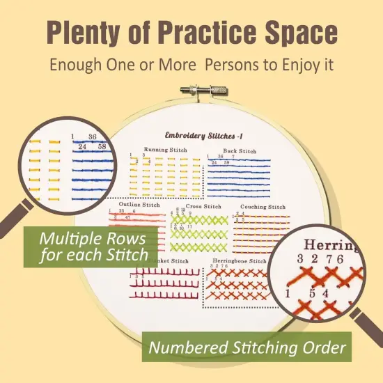 3 Pcs Embroidery Kit for Beginners Adults Cross Stitch Kit with Easy Stamped Flower Pattern {2}