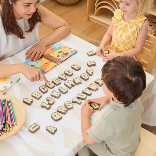 Kaplan Early Learning Company Bark Block Letters - 36 Pieces {6}