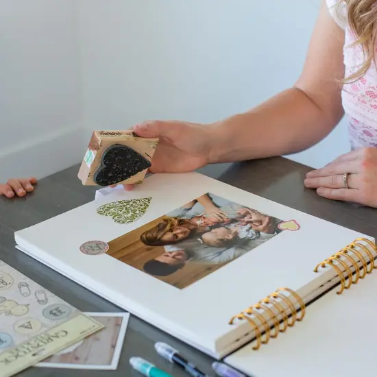 Scrapbook Album &ndash; 12x10 Marble Scrap Book. Scrapbooking Supplies, Memory Book, Wedding Guest Book, Photo Album, Baby Shower Gifts, Valentines, Engagement Gifts, and Anniversary {5}