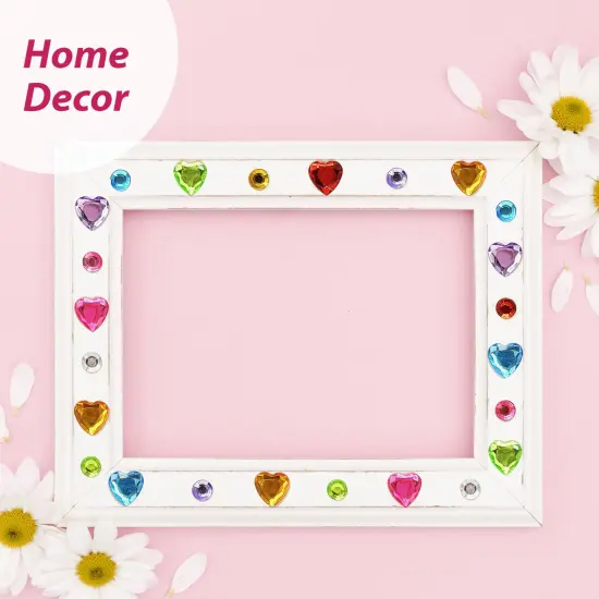 Wrapables 327pcs Acrylic Self Adhesive Crystal Rhinestone Gem Stickers, DIY, Arts & Crafts Supplies (3 sheets), Hearts {5}