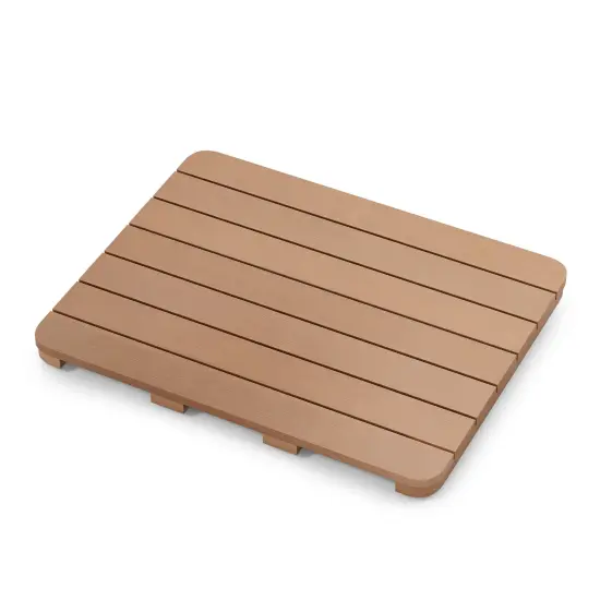 HIPS Slatted Bath Spa Mat with Rounded and Smooth Edges Perfect Addition to Shower Room or Bathtub Brown {3}