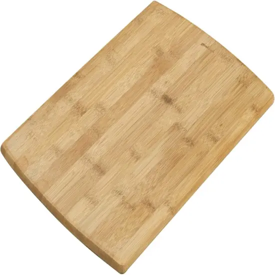 10" x 14" Bamboo Cutting Board, Durable Edge-Grain Wood, Moisture-Resistant, Knife-Friendly, Wooden Chopping Board for Kitchen, Low-Maintenance, Natural Bamboo {1}