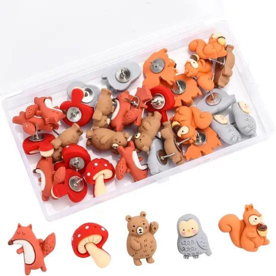 Push Pins 30Pcs Cute Push Pins Animal Push Pins for Cork Board(Multiple Animals) {1}