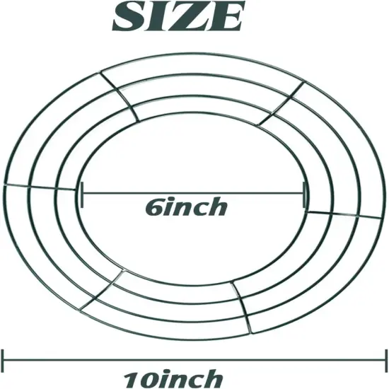 10PCS 10&rdquo; Metal Wreath Frame Green Wire Wreath Rings for Christmas New Year Party Home Decor DIY Crafts Supplies {2}