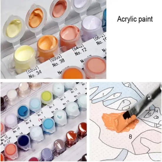 Paint by Numbers kit for Adults Beginner DIY Oil Painting by Number Kit Flowers 16x20 Inches Drawing Colorful Paintworks Without Frame {4}