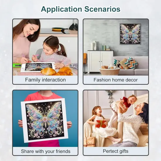 Butterfly Diamond Painting Kits for Adults, 5D Special Shape Diamond Art Kits for Beginners, Crystal Rhinestones Diamond Painting for Home Wall Decoration, 12&times;12 Inch {4}