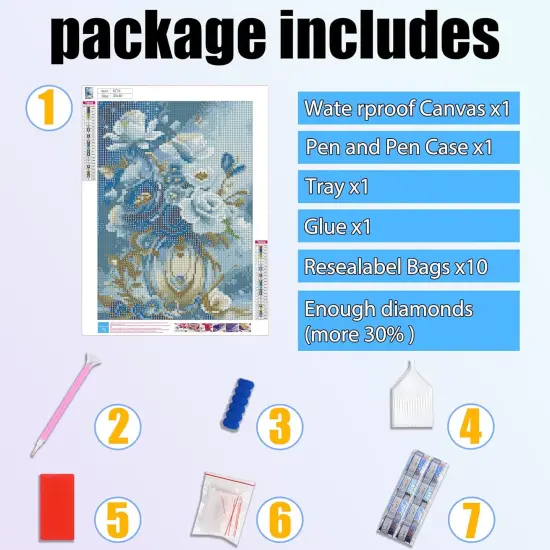 Diamond Art Kits for Adults- 5D Diamond Painting for Adults Flowers, DIY Gem Painting Perfect for Relaxation and Home Wall Decor 12x16inch {5}