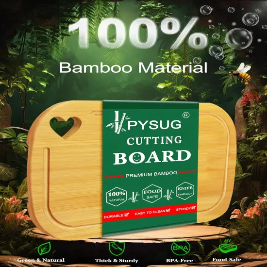 Small Wooden Cutting Board, Mini Light weight Wooden Cutting Board, Meat Cutting Board with Juice Grooves, Thick Chopping Board for Meat, Kitchen Gadgets Gift, Housewarming Gift（13 X 6in） {3}