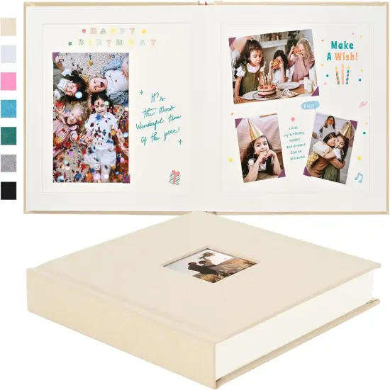 DIY Scrapbook Album 40 Pages Linen Hardcover Kraft White Paper Scrap Book Photo Albums Memory Book for Baby Wedding Family Anniversary Photo Album {1}
